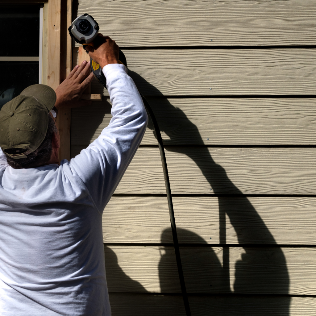 installing siding, exterior contractor
