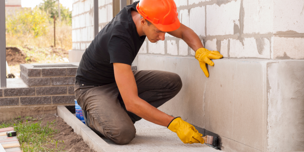 Home foundation getting waterproofed Home foundation getting waterproofed