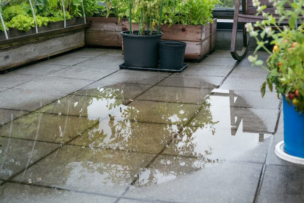 Concrete patio flooding