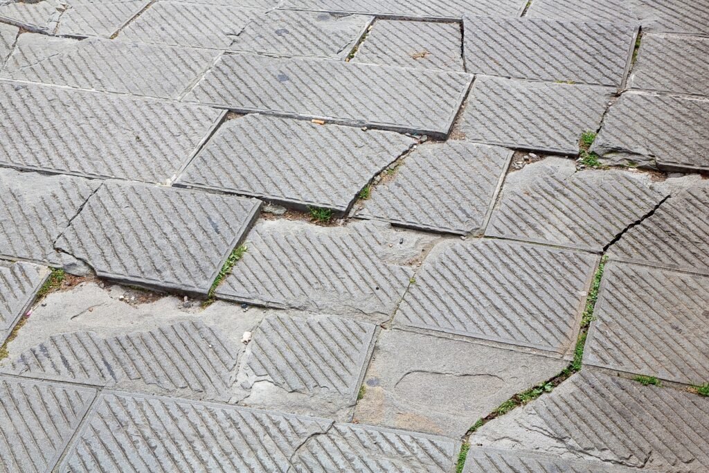 Damaged cement work