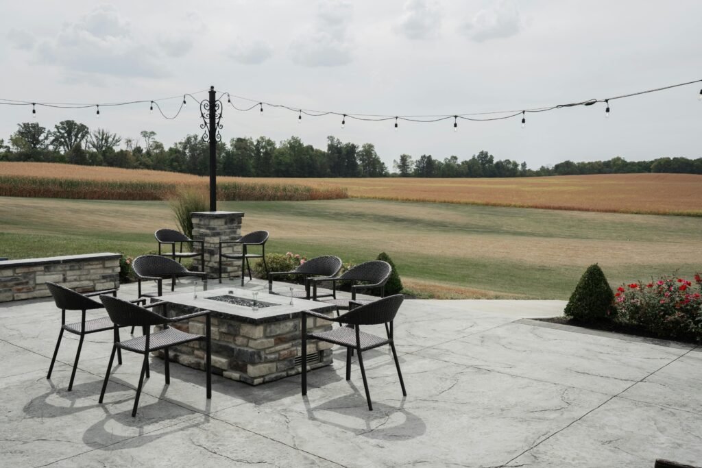 Beautifully stamped concrete patio design