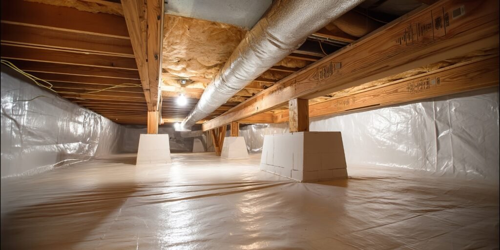 Perfectly restored crawlspace